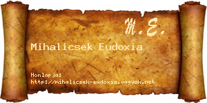 Mihalicsek Eudoxia névjegykártya